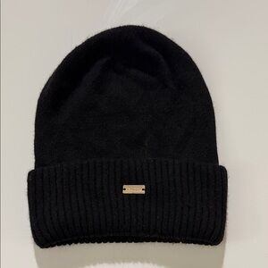 Jaxmonday Black Beanie with Gold Accent